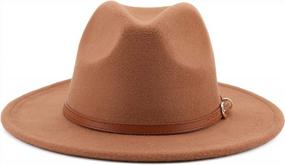 img 2 attached to Stylish And Timeless: Melesh Unisex Fedora Hat With Wide Brim And Classic Belt Buckle Design