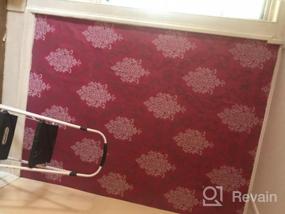 img 5 attached to QIHANG 3D Damask Pearl Powder Wallpaper Roll - European Style, Purple & Red Color 0.53M X 10M = 5.3㎡