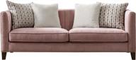 acanva velvet mid-century modern living room sofa с тафтинговой спинкой и подлокотниками, 82 "w couch, pink логотип