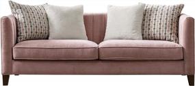 img 2 attached to Acanva Velvet Mid-Century Modern Living Room Sofa With Channel Tufted Back And Arms, 82" W Couch, Pink