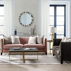 img 1 attached to Acanva Velvet Mid-Century Modern Living Room Sofa с тафтинговой спинкой и подлокотниками, 82 "W Couch, Pink