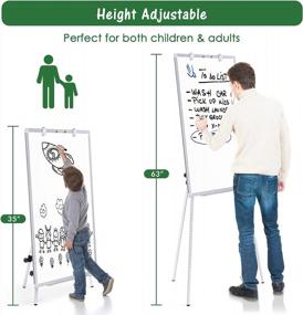 img 3 attached to Magnetic Easel Whiteboard: Portable 36" X 24" Adjustable Stand For Office, School & Home Use