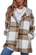 lumister womens oversized flannel 0004 khaki l women's clothing - coats, jackets & vests logo