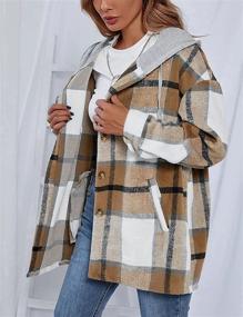 img 1 attached to Lumister Womens Oversized Flannel 0004 Khaki L Women's Clothing - Coats, Jackets & Vests