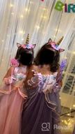 картинка 1 прикреплена к отзыву 🦄 Sparkle and Charm: HIHCBF Girls Unicorn Costume Maxi Gown and Headband for Pageants, Parties, Weddings, Birthdays, Halloween, and Carnivals от Joe Taniguchi
