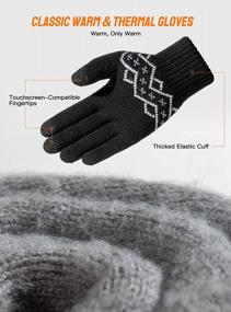 img 1 attached to TRENDOUX Winter Gloves Women Men - Thick -20°F Knit Touch Screen Running Gloves