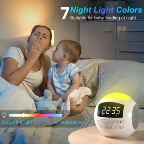 img 1 attached to Спите спокойно с 42 успокаивающими звуками, двойным будильником и ночником - идеально подходит для взрослых, детей и младенцев