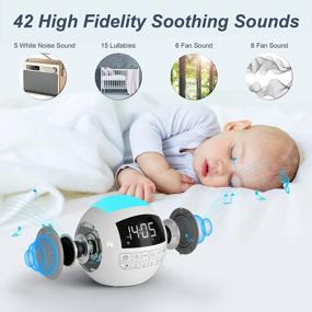img 3 attached to Спите спокойно с 42 успокаивающими звуками, двойным будильником и ночником - идеально подходит для взрослых, детей и младенцев