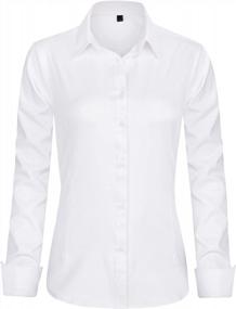 img 4 attached to J.Ver Women'S Dress Shirts: Long Sleeve, Button Down, Wrinkle-Free Solid Work Blouse