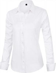 img 2 attached to J.Ver Women'S Dress Shirts: Long Sleeve, Button Down, Wrinkle-Free Solid Work Blouse