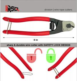img 1 attached to Heavy-Duty Wire Rope Cutter (8-Inch) For DIY Projects, Railing, Decking, Wire Seals & Bicycle Cable. Sharp & Precise One-Hand Operation Steel Cable Cutter & 8" Wire Cutter Heavy-Duty