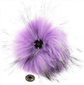 img 3 attached to Colorful Mix Pack Of 12 Fluffy Faux Raccoon Fur Pompoms With Press Snaps, 5In Size For Knitting, DIY Crafts And Hat Accessories