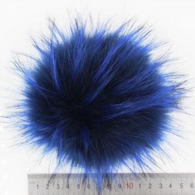 img 2 attached to Colorful Mix Pack Of 12 Fluffy Faux Raccoon Fur Pompoms With Press Snaps, 5In Size For Knitting, DIY Crafts And Hat Accessories