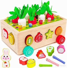 img 4 attached to 🥕 Montessori Preschool Learning Toys for Toddlers, Educational Wooden Toys for 2-4 Year Old Boys and Girls - Birthday Gifts, Sorting & Counting Puzzle Game Carrots Harvest Fun