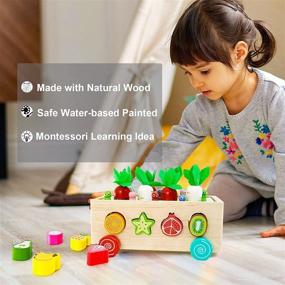 img 3 attached to 🥕 Montessori Preschool Learning Toys for Toddlers, Educational Wooden Toys for 2-4 Year Old Boys and Girls - Birthday Gifts, Sorting & Counting Puzzle Game Carrots Harvest Fun