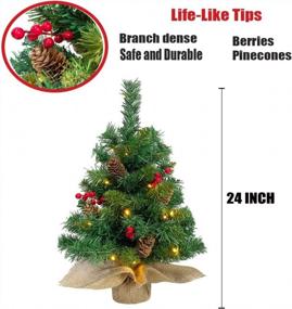img 2 attached to Deck The Halls With AOGU'S Mini Prelit Artificial Christmas Tree - Perfect For Tabletops!