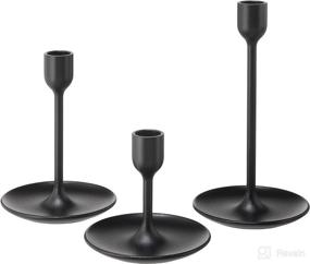 img 4 attached to 🕯️ IKEA FULLTALIG Candlestick Set of 3 - Powder Coated Black Aluminum Holder for Taper Candles, Romantic Table Decoration for Wedding, Birthday, Dinner - Home & Bar Decor (LED Candles Not Included)