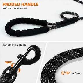 img 1 attached to Taglory Long Leash For Dog Training, 30 FT Reflective Nylon Rope Lead, Check Cord With Comfortable Padded Handle For Large Medium Small Dogs Walking, Camping, Black