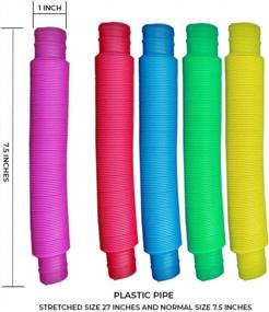 img 2 attached to Engage And Calm With OleOletOy Pop Tubes Sensory Fidget Toy: 6-Pack Construction And Building STEM Educational Toys For Kids With Autism, ADHD, And Special Needs