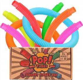 img 4 attached to Engage And Calm With OleOletOy Pop Tubes Sensory Fidget Toy: 6-Pack Construction And Building STEM Educational Toys For Kids With Autism, ADHD, And Special Needs