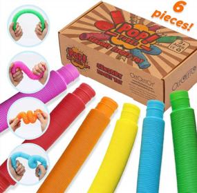 img 3 attached to Engage And Calm With OleOletOy Pop Tubes Sensory Fidget Toy: 6-Pack Construction And Building STEM Educational Toys For Kids With Autism, ADHD, And Special Needs