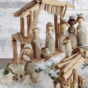 img 1 attached to 8.5 Inch Faux Knit Style Holy Family Christmas Nativity Manger set - 11-Piece Collection