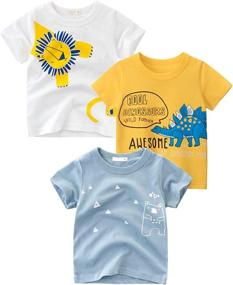 img 4 attached to DEEKEY Toddler Graphic T Shirts Dinosaur Boys' Clothing ~ Tops, Tees & Shirts