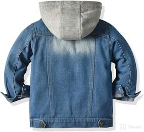 img 3 attached to 👶 Denim Baby Coat: Stylish Cardigan Hooded Lapel Jacket with Zipper Pocket for Little Boys and Girls by TJTJXRXR