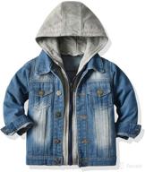 👶 denim baby coat: stylish cardigan hooded lapel jacket with zipper pocket for little boys and girls by tjtjxrxr logo