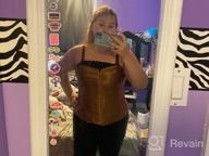 img 1 attached to Plus Size Gothic Overbust Corset Top: Satin And Lace-Up Design For Women review by Audrey Talbott