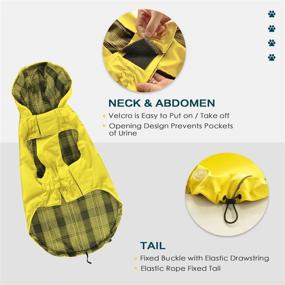 img 1 attached to 🐶 Small Dog and Puppy Raincoat with Hood, Leash Hole, and Reflective Strip – Bowite Waterproof Lightweight Breathable Jacket with Adjustable Belly Strap in Yellow