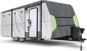 img 4 attached to ELUTO 27'-30' Travel Trailer RV Cover | 7 Layer Anti-UV, Windproof, Waterproof & Breathable Camper Cover W/Tongue Jack, Tire Covers & Straps