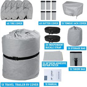 img 3 attached to ELUTO 27'-30' Travel Trailer RV Cover | 7 Layer Anti-UV, Windproof, Waterproof & Breathable Camper Cover W/Tongue Jack, Tire Covers & Straps