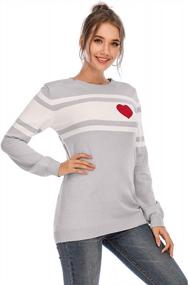 img 3 attached to Shermie Striped Knit Sweater - Women'S Long Sleeve Crew Neck Pullover