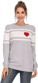img 4 attached to Shermie Striped Knit Sweater - Women'S Long Sleeve Crew Neck Pullover