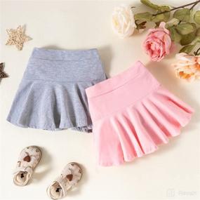 img 3 attached to Adorable and Versatile DIERAY Toddler Little Kid Baby Girl 👧 Skorts Skirts for Girls - Flared Plain Pleated Skater Skirt Sport Skort