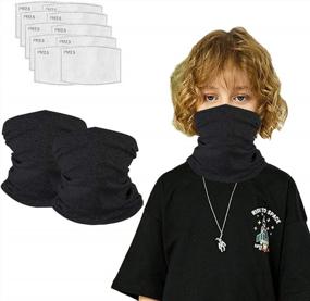 img 4 attached to Stay Safe And Stylish With Our Kids' Summer Face Cover With Filter And Neck Gaiter Bandanas