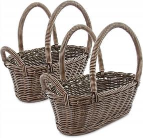 img 3 attached to Stylish & Durable Hand Woven Wine Bottle Basket - Waterproof & Rustic Brown Finish