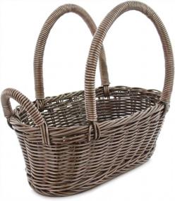 img 4 attached to Stylish & Durable Hand Woven Wine Bottle Basket - Waterproof & Rustic Brown Finish