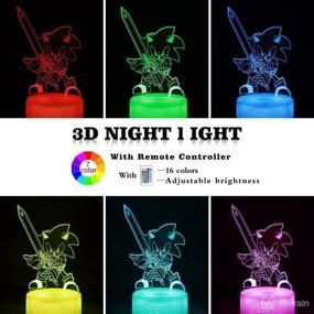 img 2 attached to 🌙 3D Sonic The Hedgehog Anime Night Light: Ultimate Room Decor Lamp with Remote Touch - 16 Color Changing, Perfect Birthday & Christmas Gifts for Kids, Boys, Girls