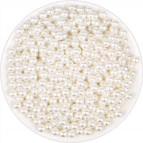 img 4 attached to Pearl Beads For Craft, Anezus 800Pcs Ivory Faux Fake Pearls, 8 MM Sew On Pearl Beads With Holes For Jewelry Making, Bracelets, Necklaces, Hairs, Crafts, Decoration And Vase Filler