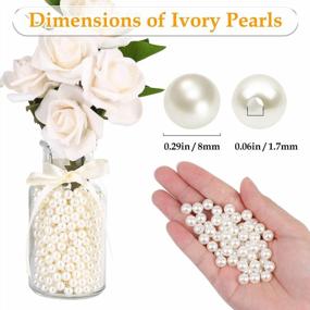 img 2 attached to Pearl Beads For Craft, Anezus 800Pcs Ivory Faux Fake Pearls, 8 MM Sew On Pearl Beads With Holes For Jewelry Making, Bracelets, Necklaces, Hairs, Crafts, Decoration And Vase Filler