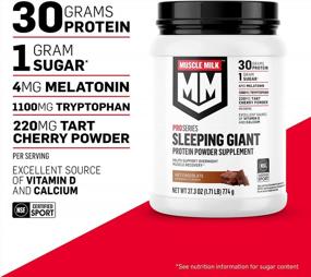 img 2 attached to Muscle Milk Pro Series Sleeping Giant Protein Powder Supplement, Vanilla Caramel, 1.71 Pound, 18 Servings, 30G Protein, Overnight Muscle Recovery, 1G Sugar, Melatonin, Tryptophan, Packaging May Vary