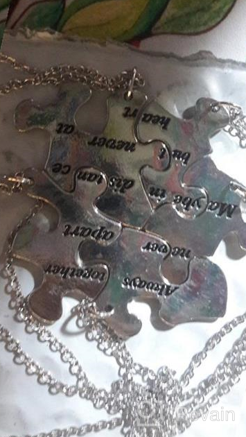 img 1 attached to Stylish Lux Accessories Burnish Gold Always Together Puzzle Best Friends BFF Necklace - A Perfect Keepsake review by Philip Brianne