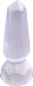 img 3 attached to AMOYSTONE 4-Inch Natural White Selenite Point Pyramid For Chakra Reiki Healing And Home Decoration
