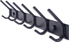 img 4 attached to WEBI Coat Rack: 17-1/8 Inch Wall Mounted Hooks for Coats, Clothes, Jackets - Heavy Duty Metal Rail with 6 Dual Hooks, Black