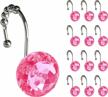 12 pack rust-proof metal rhinestones glam hot pink diamond crystal gem bling shower curtain hooks logo
