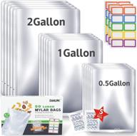 🛍️ premium food storage set: 50 mylar bags with oxygen absorbers - 60x400cc capacity, 8.7 mil thickness, aluminum foil, 60 stickers included (14"x18", 10"x14", 8"x12") логотип