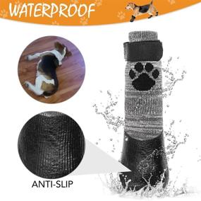 img 2 attached to 🐾 Waterproof Dog Socks with Anti-Slip Traction Control - Outdoor Dog Boots Protect Paws on Hardwood Floors