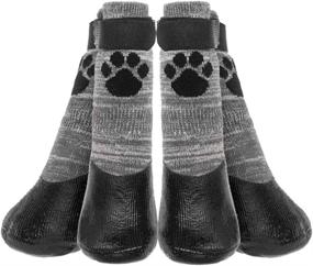 img 4 attached to 🐾 Waterproof Dog Socks with Anti-Slip Traction Control - Outdoor Dog Boots Protect Paws on Hardwood Floors